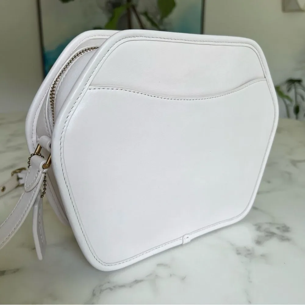 COACH Originals Archival Zip Geometric Pouch 141 Leather Crossbody Bag Chalk